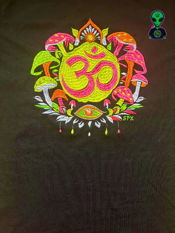 Bordado Mandala Ohm Mushrooms